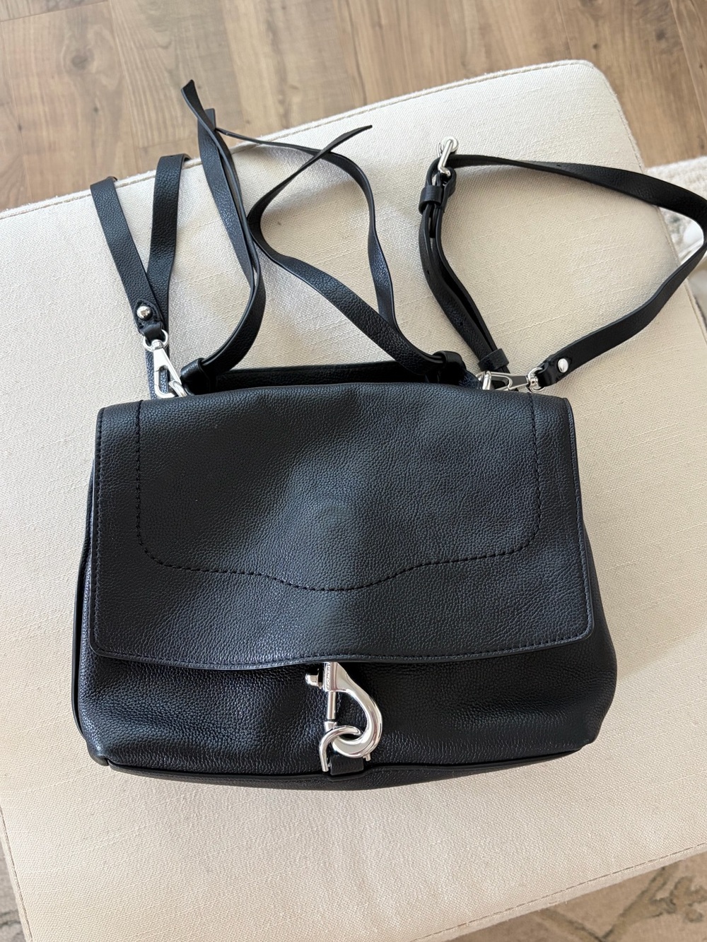 Rebecca Minkoff Stella Convertible Backpack Crossbody Bag Black Medium